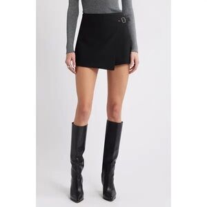 Open edit Black Asymmetrical Mini skort